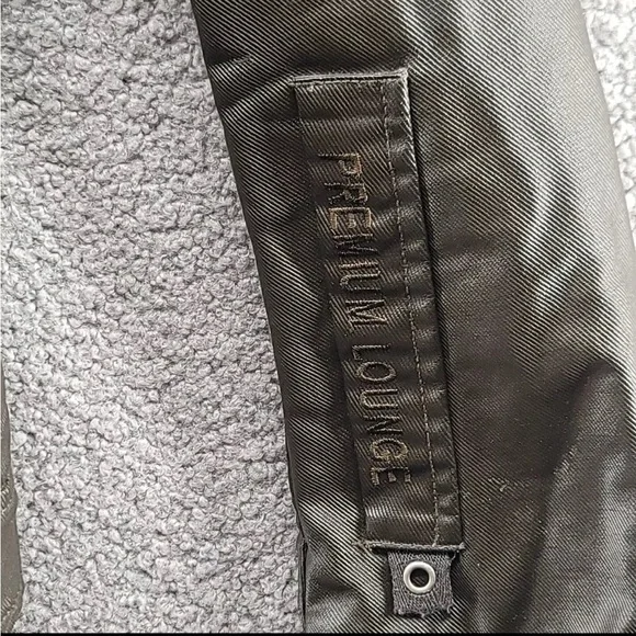 Premium Lounge Heavy Lined Jacket Coat Brown Pockets Hood Zip Men Large